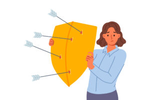 盾,自衛,矢印,ストレス,女性,ビジネスウーマン,イラストレーション,保護,カットアウト,コンセプト,ビジネス